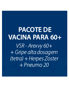 PACOTE DE VACINA PARA IDOSO – VSRGSK + EFLUEL + SHINGRIX + P20